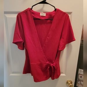 Red Wrap Top